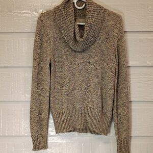 EMILY ROSE COWL NECK SWEATHER WOMENS SMALL SPECKLED COLORFUL COZY SLOUCHY